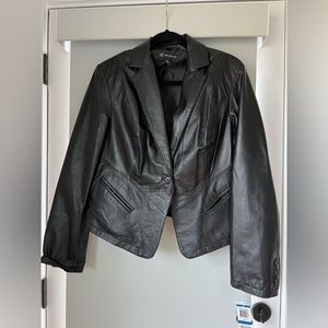 Women’s Black Leather Blazer Jacket *New with Tags
